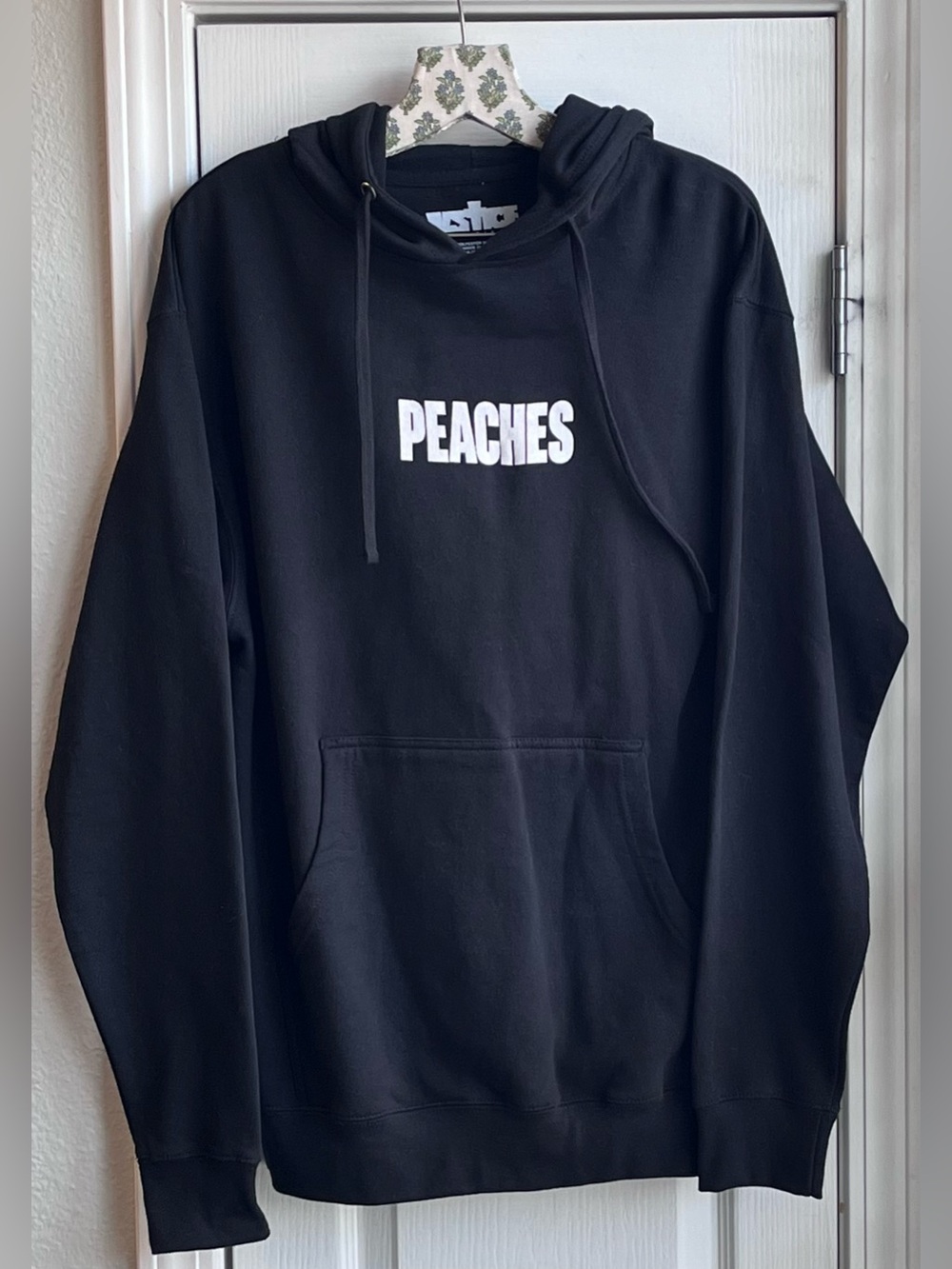 Justin Bieber Justice World Tour Peaches Hoodie Black Double Sided Unisex Size M